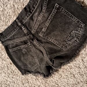 Free People Black Denim Shorts